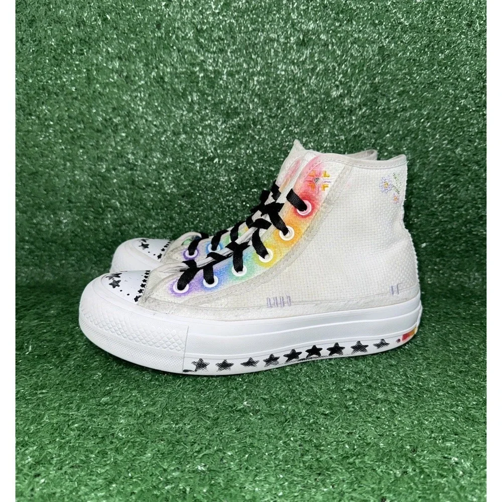 Converse CT All Star Lift Women Size 6.5 Multicolor Floral Platform Shoe Sneaker
